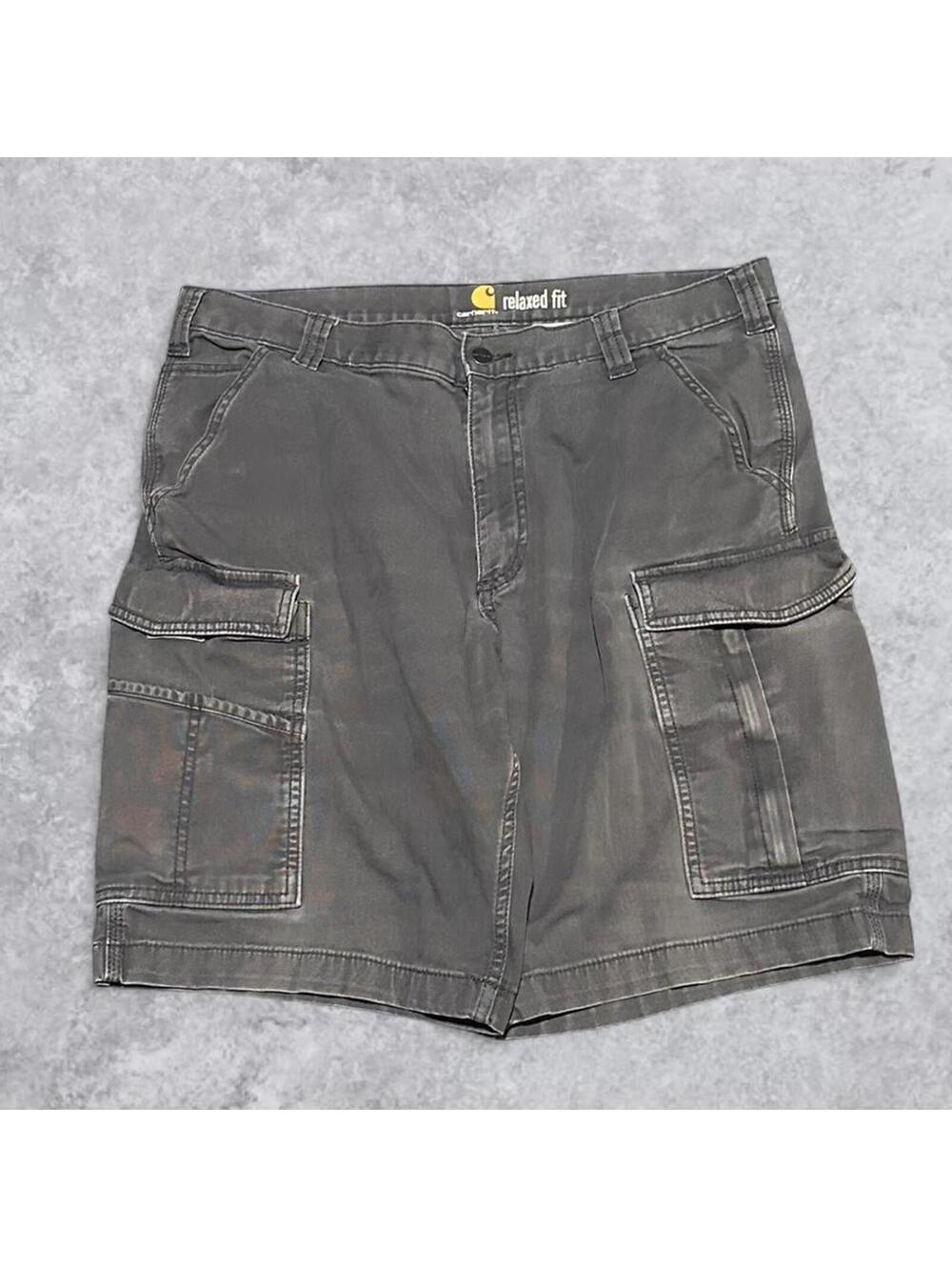 Men's Y2K Gray Carhartt Cargo Shorts - Tagged 36, Fits 34!